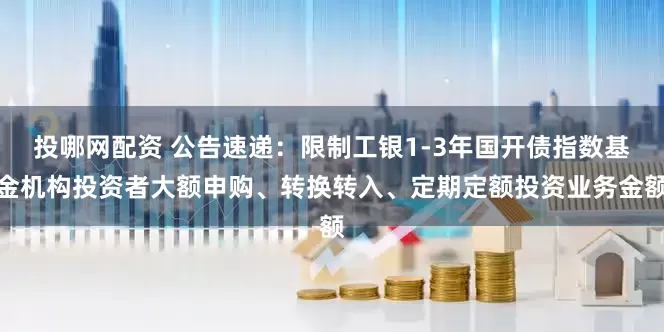 投哪网配资 公告速递：限制工银1-3年国开债指数基金机构投资者大额申购、转换转入、定期定额投资业务金额