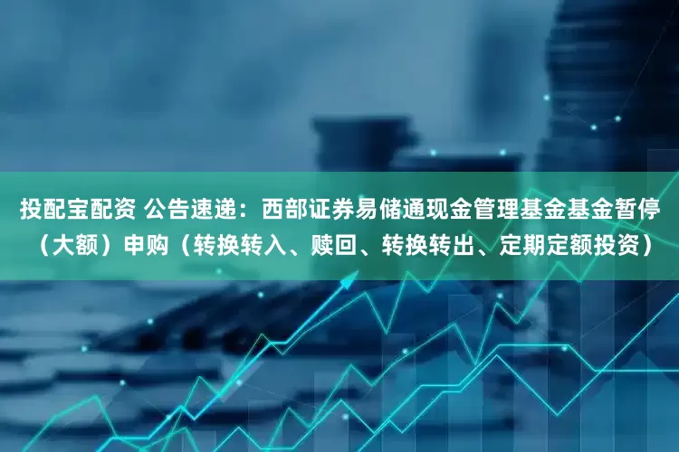 投配宝配资 公告速递：西部证券易储通现金管理基金基金暂停（大额）申购（转换转入、赎回、转换转出、定期定额投资）